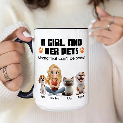 PSTM16 A Woman And Her Pet - White Mug Accent Mug