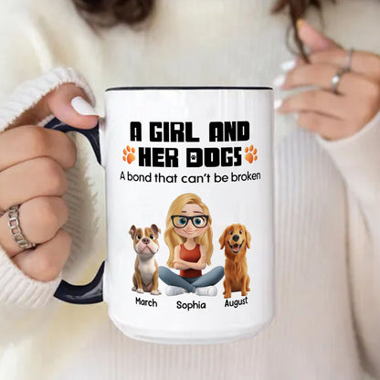 PSTM17 A Woman And Her Dog - White Mug Accent Mug
