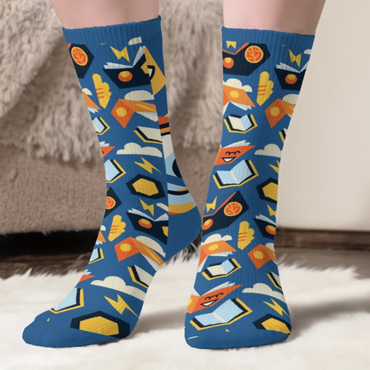 PSSO01 Sorry I'm Booker Book Lover Bookworms-Personalized Custom Crew Socks