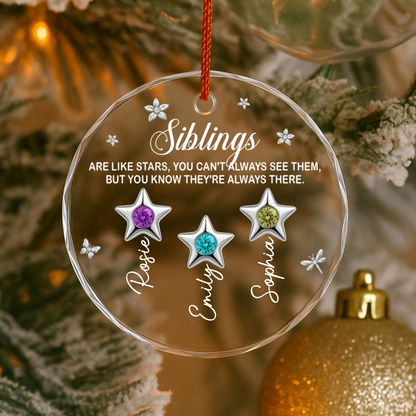 UPST163 Sisters Are Like Stars They're Always There - Personalized Glass Ornament
