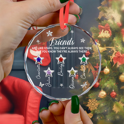 UPST163 Sisters Are Like Stars They're Always There - Personalized Glass Ornament