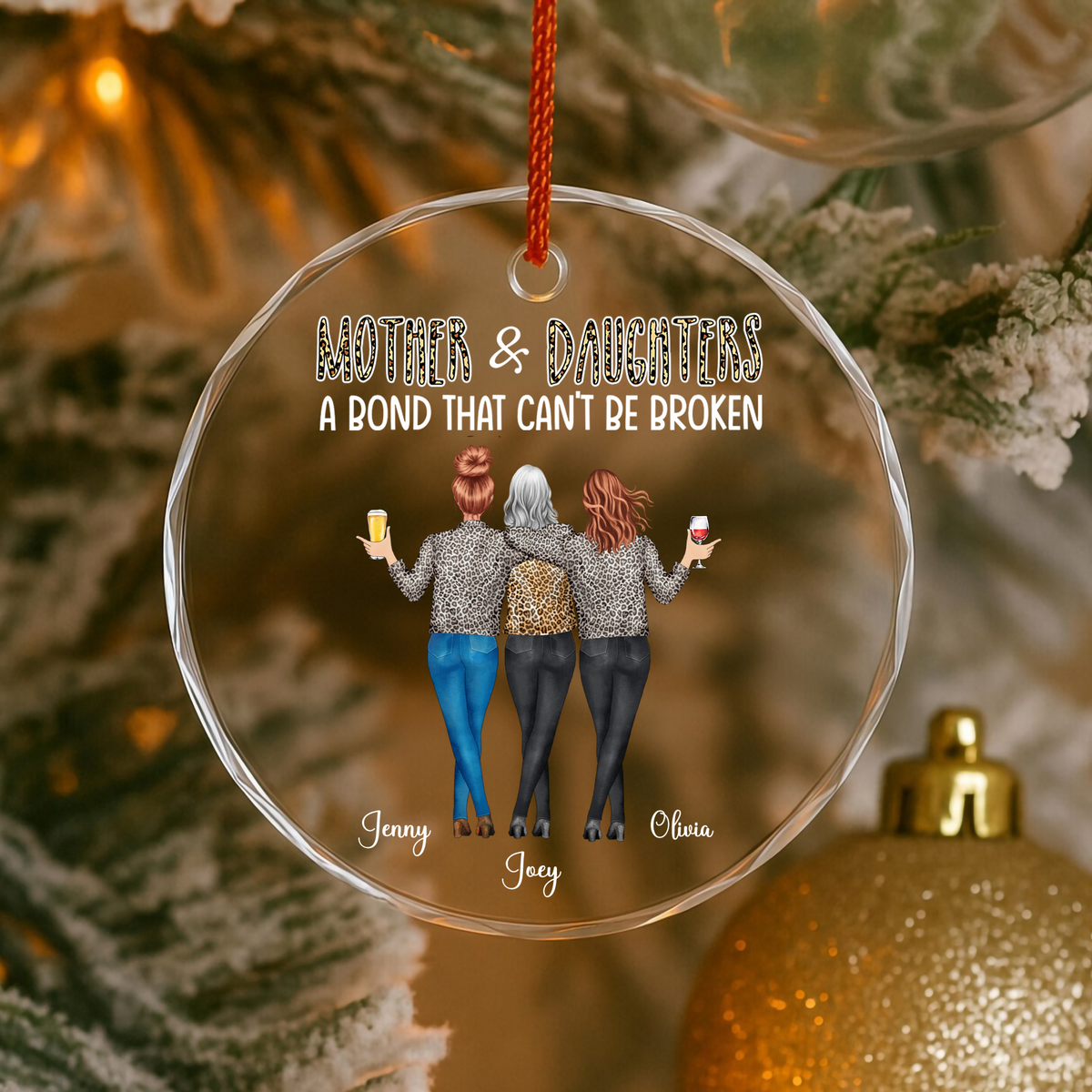 UPST167 Like Mother Like Daughter - Personalized Glass Ornament