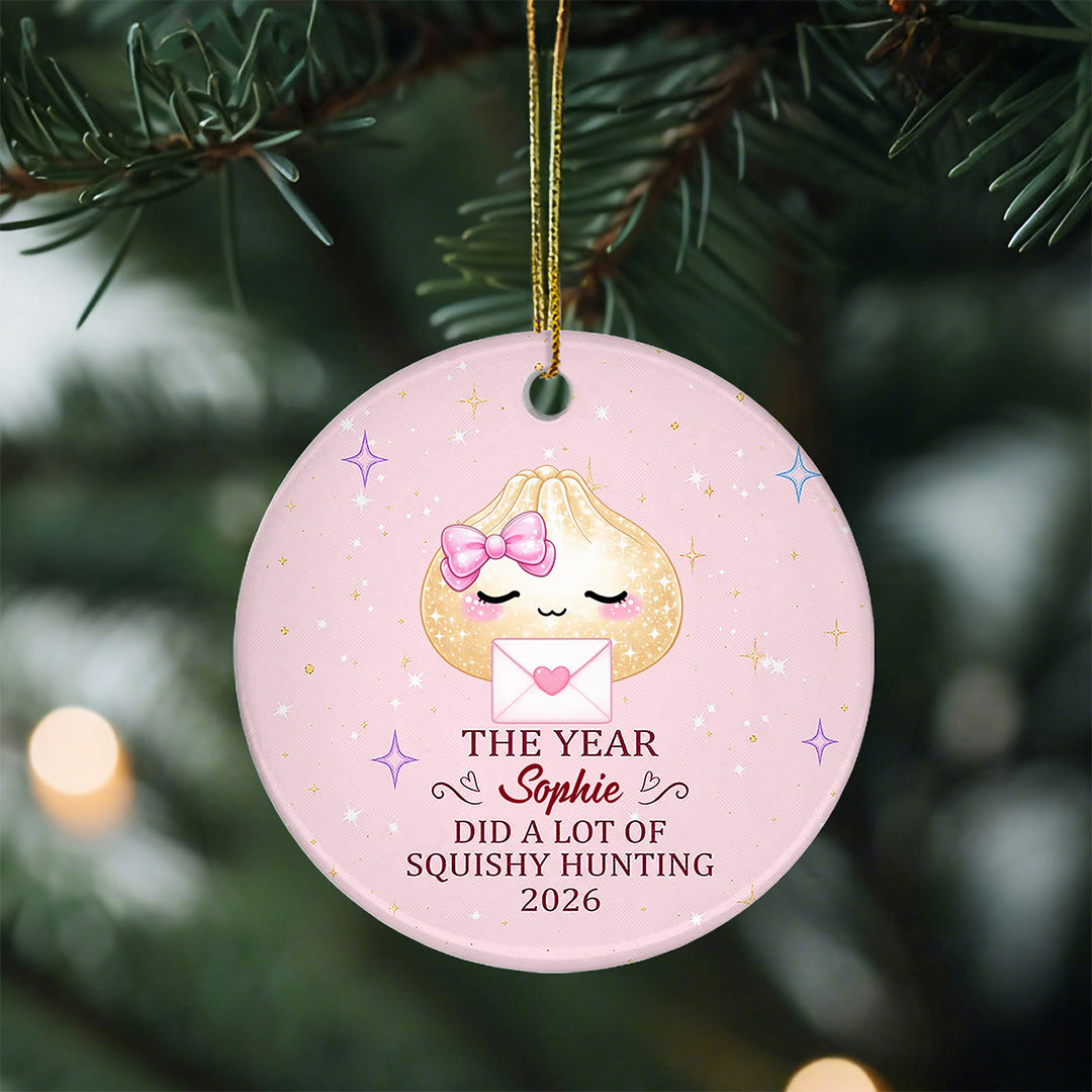UPST171 The Year Did A Lot Of Squishy Hunting - Personalized Ceramic Ornament