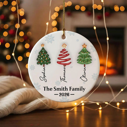 UPST173 Family Forever Linked Together - Personalized Ceramic Ornament