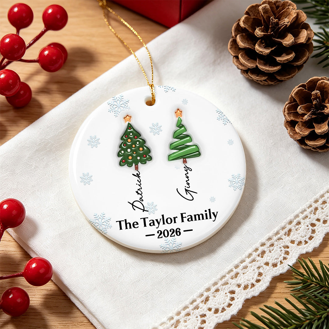 UPST173 Family Forever Linked Together - Personalized Ceramic Ornament