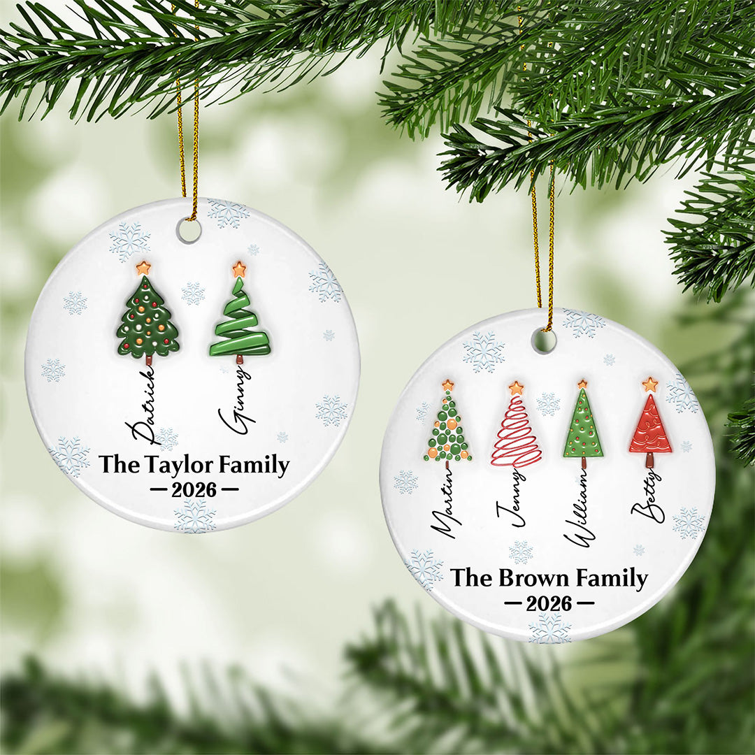 UPST173 Family Forever Linked Together - Personalized Ceramic Ornament