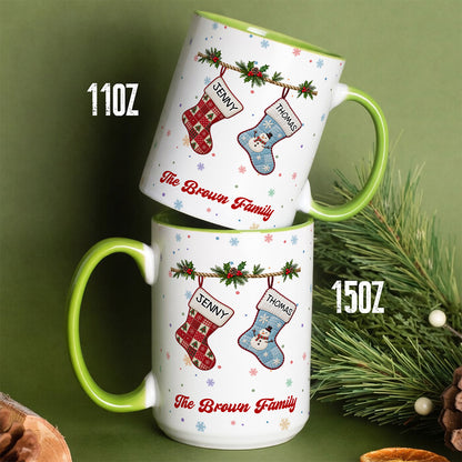 UPST180 Family Christmas Stocking - Personalized White Mug Accent Mug