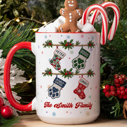UPST180 Family Christmas Stocking - Personalized White Mug Accent Mug