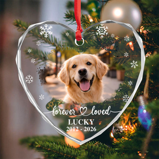 UPST189 Pet Lovers Upload Photo Memorial - Personalized Glass Ornament