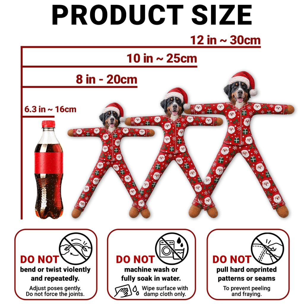 PST261 Merry Christmas Funny Pajamas - Personalized Poseable Plush Doll