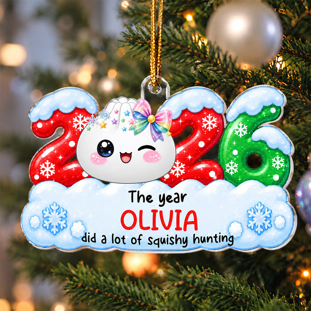 UPST190 2026 Cute Dumpling Squishy Hunter - Personalized Acrylic Custom Shape Ornament