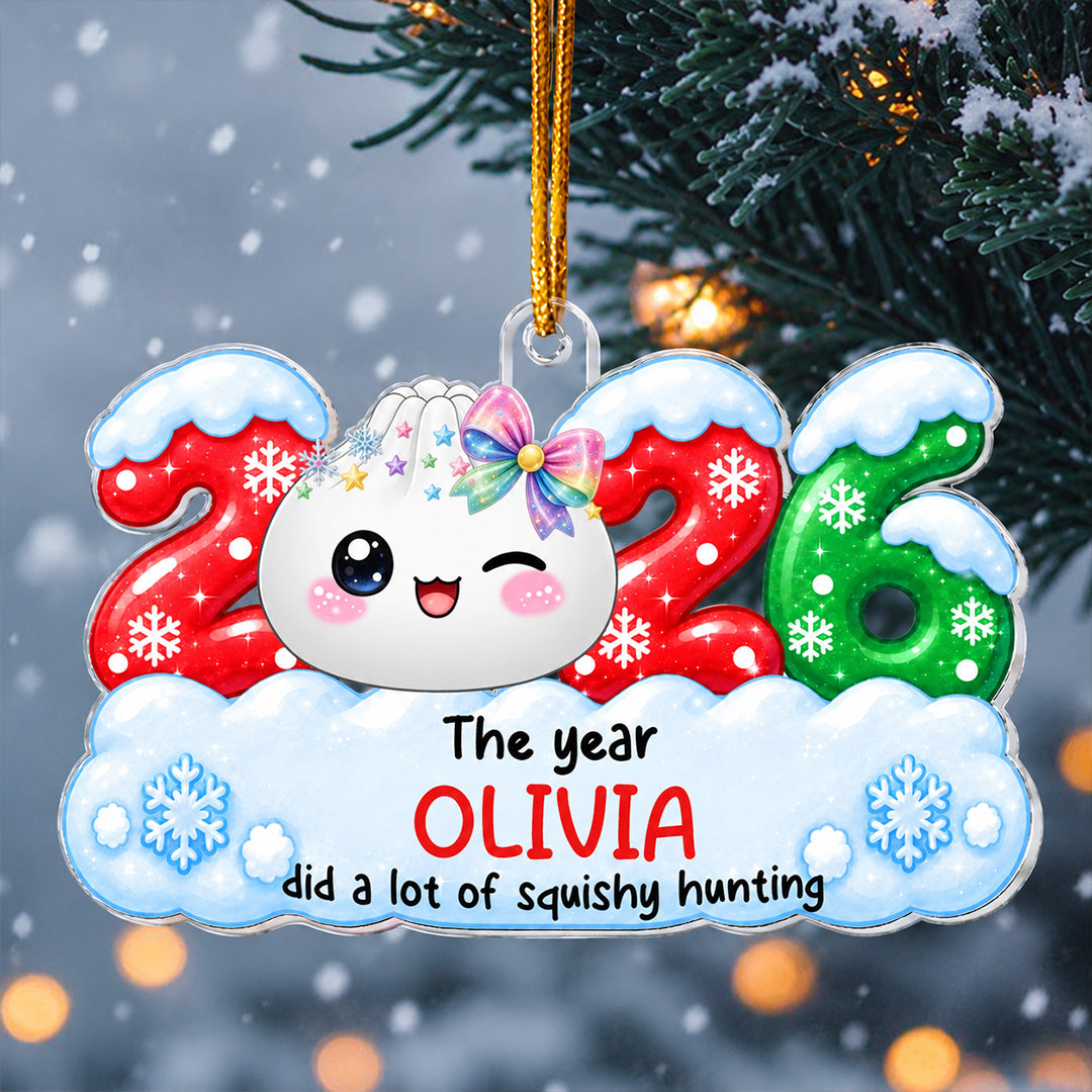 UPST190 2026 Cute Dumpling Squishy Hunter - Personalized Acrylic Custom Shape Ornament