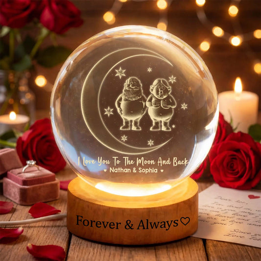 PCB06 I Love You To The Moon And  Back - Custom 3D Crystal Ball Lamp