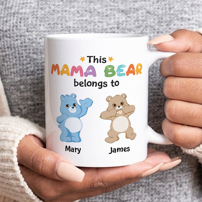 VPST02 This Mama/Papa Bear Belongs To - Personalized White Mug Accent Mug