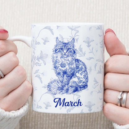PSTM07 Toile De Jouy French Cat Lover - White Mug Accent Mug