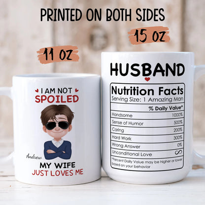 PST123 I'm Not Spoiled My Wife Just Loves Me - Personalized White Mug Accent Mug