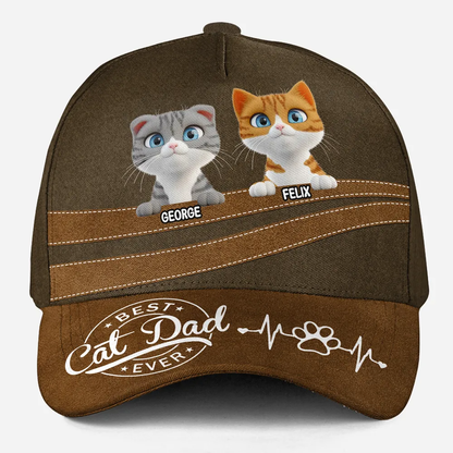 PST228 Best Cat Dad Mom Ever - Personalized Custom Classic Cap
