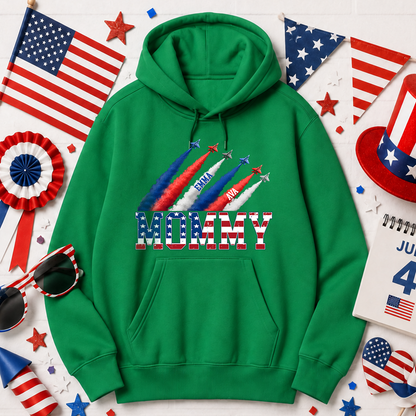 VPST29 American Flag Mom Mama - Personalized T-shirt Hoodie