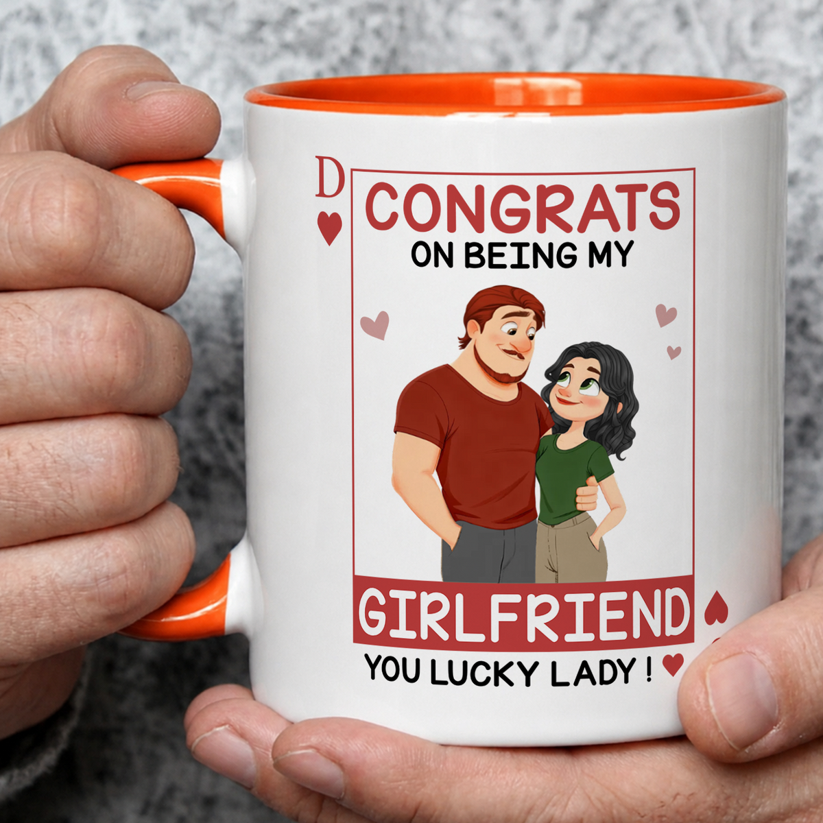 VPST83 Congrats On Being My Wife Playcard - Personalized White Mug Accent Mug