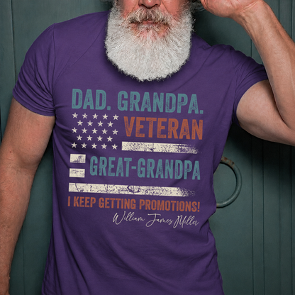 VPST25 Dad Grandpa Veteran Great-Grandpa - Personalized T-shirt Hoodie
