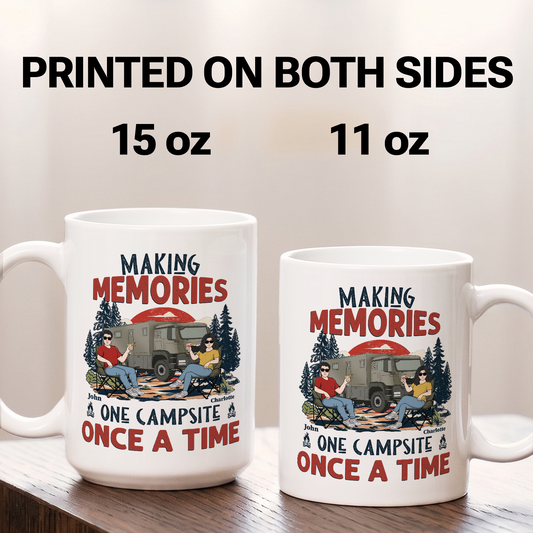 MPST13 Making Memories One Campsite At A Time - Personalized White Mug Accent Mug