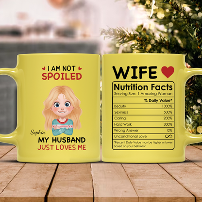 PST257 I'm Not Spoiled My Husband Just Loves Me - Personalized Colored Mug