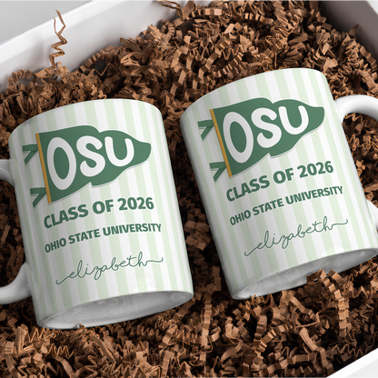 VPST60 Class Of Back To School Pennant Flag - Personalized White Mug Accent Mug