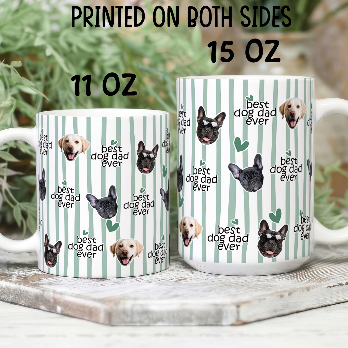 VPST40 Photo Upload Best Dog Dad Mom Ever - Personalized White Mug Accent Mug