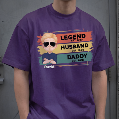 VPST21 Legend Husband Daddy - Personalized T-shirt Hoodie