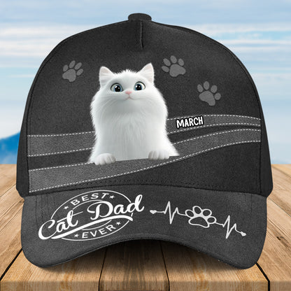 PST228 Best Cat Dad Mom Ever - Personalized Custom Classic Cap