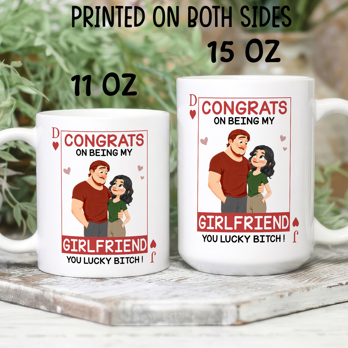 VPST81 Congrats On Being My Wife Playcard - Personalized White Mug Accent Mug