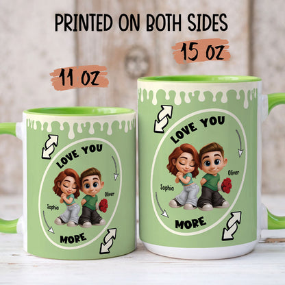 TPST04 Love You More - Personalized White Accent Mug