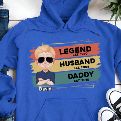 VPST21 Legend Husband Daddy - Personalized T-shirt Hoodie