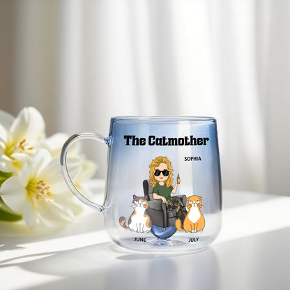 PGGM01 The Catmother - Personalized Custom Gradient Glass Mug