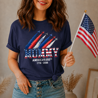 VPST29 American Flag 250th Anniversary Mama - Personalized T-shirt Hoodie
