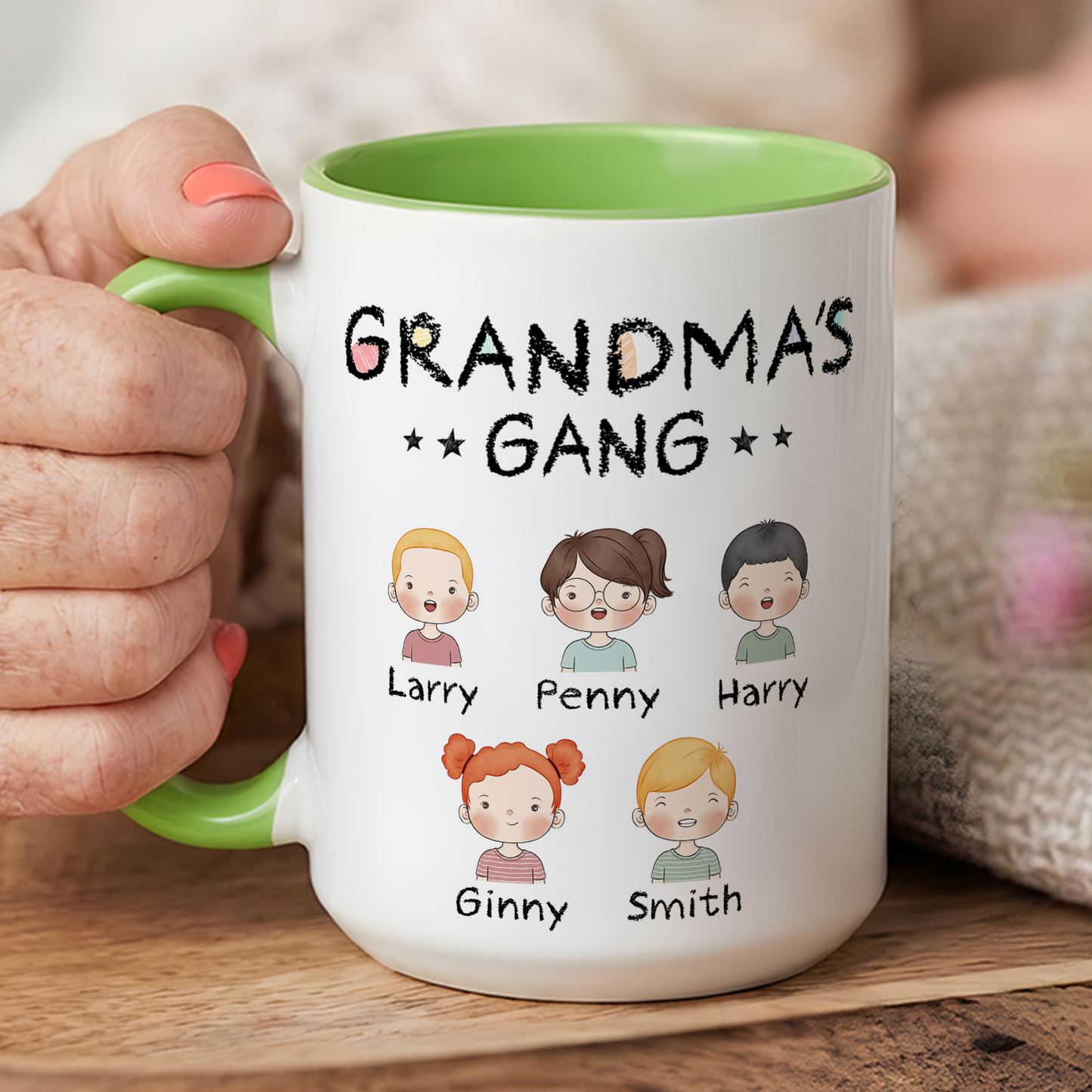 VPST04 Daddy's Mommy's Gang - Personalized White Mug Accent Mug