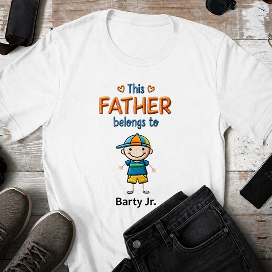 VPST12 This Grandpa Belong To Embroidery Effect - Personalized Custom T-shirt Hoodie