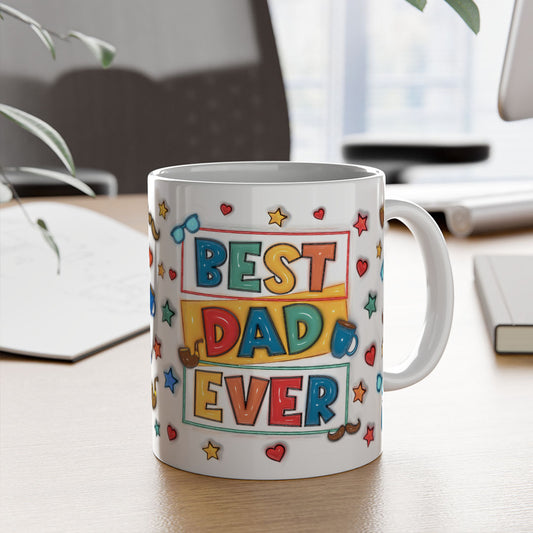 TPST03 Best Dad Ever 3D Inflated Effect - Personalized Mug