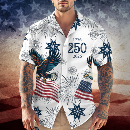 PSH16 Personalized USA 250 Anniversary Eagle - Custom Hawaiian Shirt