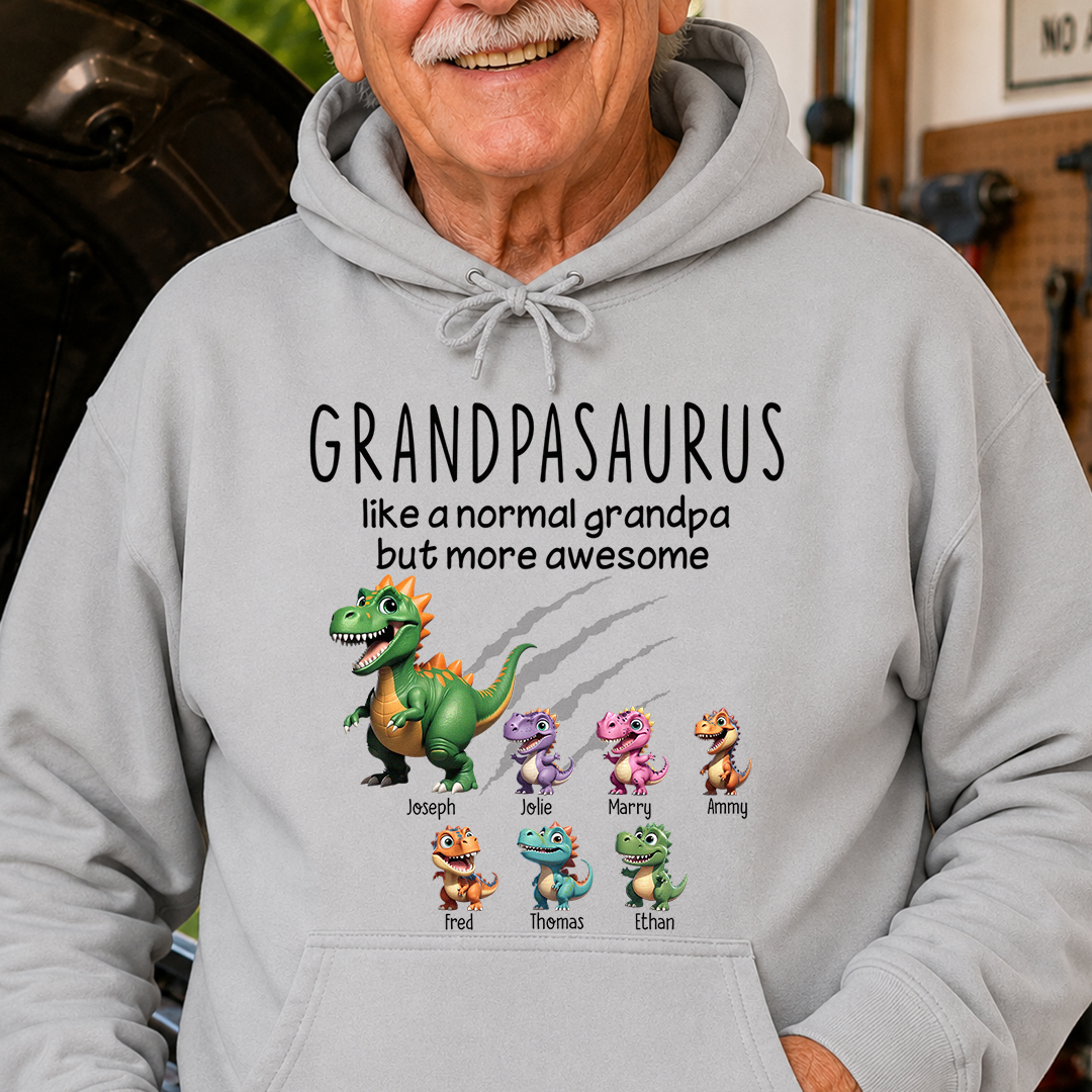 VPST07 Grandpasaurus And Kids Dinosaurs - Personalized Custom T-shirt Hoodie