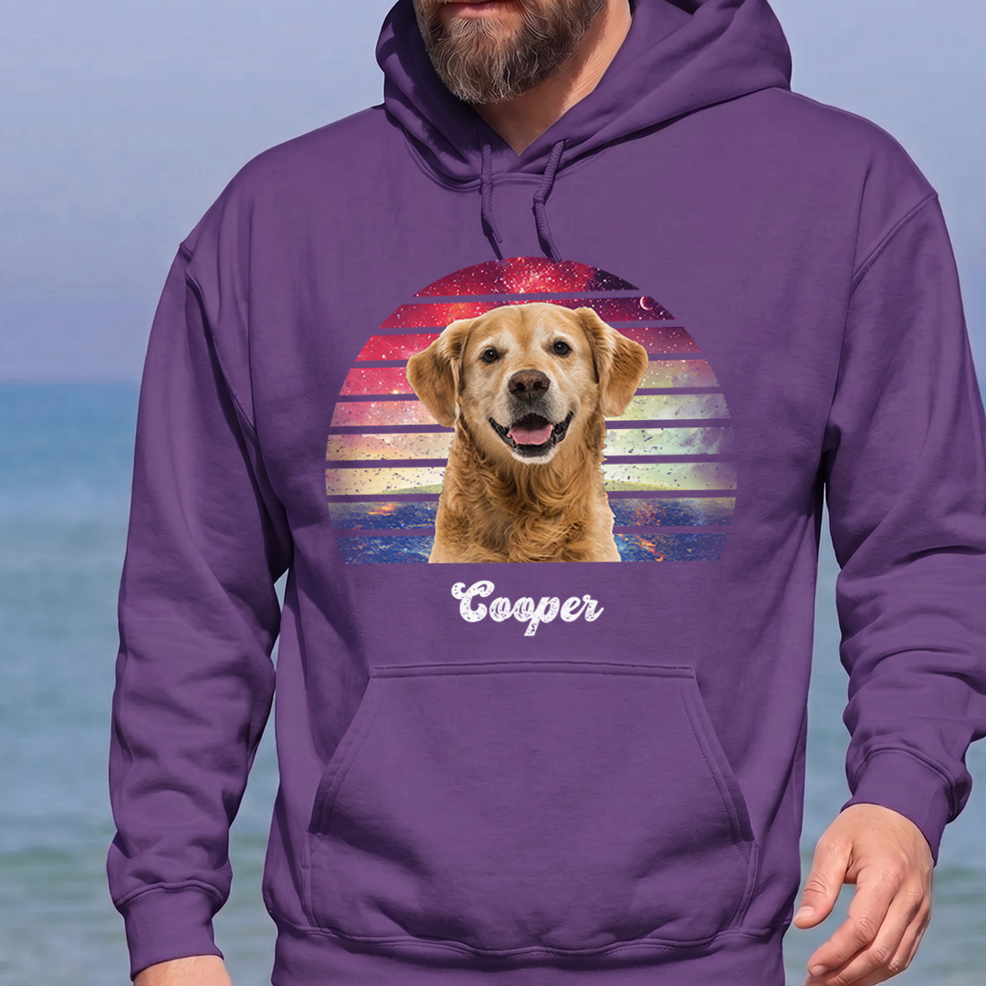 VPST38 Vintage Background Dog Cat Photo Upload - Personalized T-shirt Hoodie