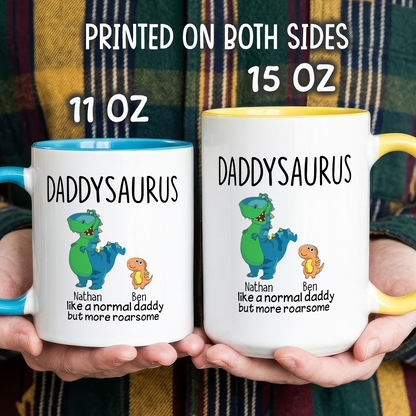 VPST08 Grandpasaurus And Kids Funny - Personalized White Mug Accent Mug