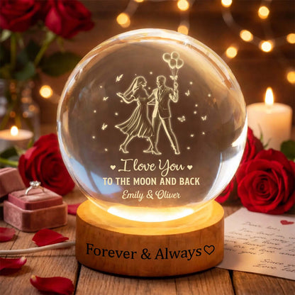 PCB04 Romantic Couple Dancing - Custom 3D Crystal Ball Lamp