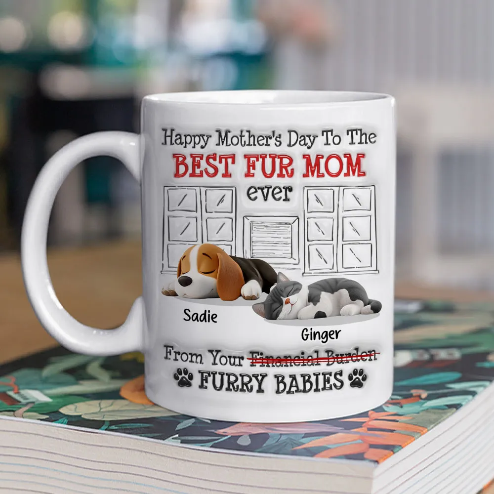 UPST12 Happy Mother's Day Best  Fur Mom - Personalized White Mug Accent Mug