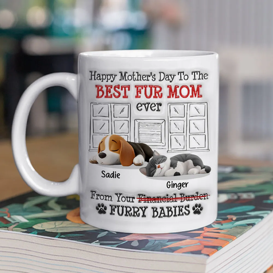 UPST12 Happy Mother's Day Best  Fur Mom - Personalized White Mug Accent Mug