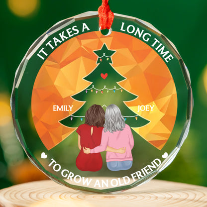 PSTG06 Grow An Old Friend Christmas Tree - Personalized Glass Ornament