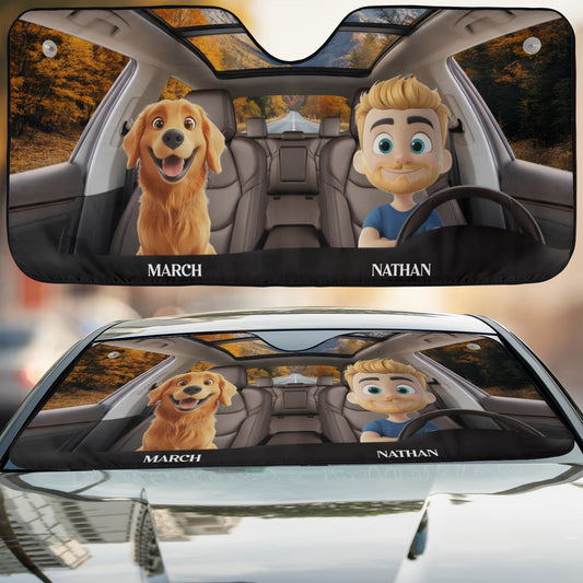 PSTC03 Dog Dad Mom - Personalized Custom Car Sunshade