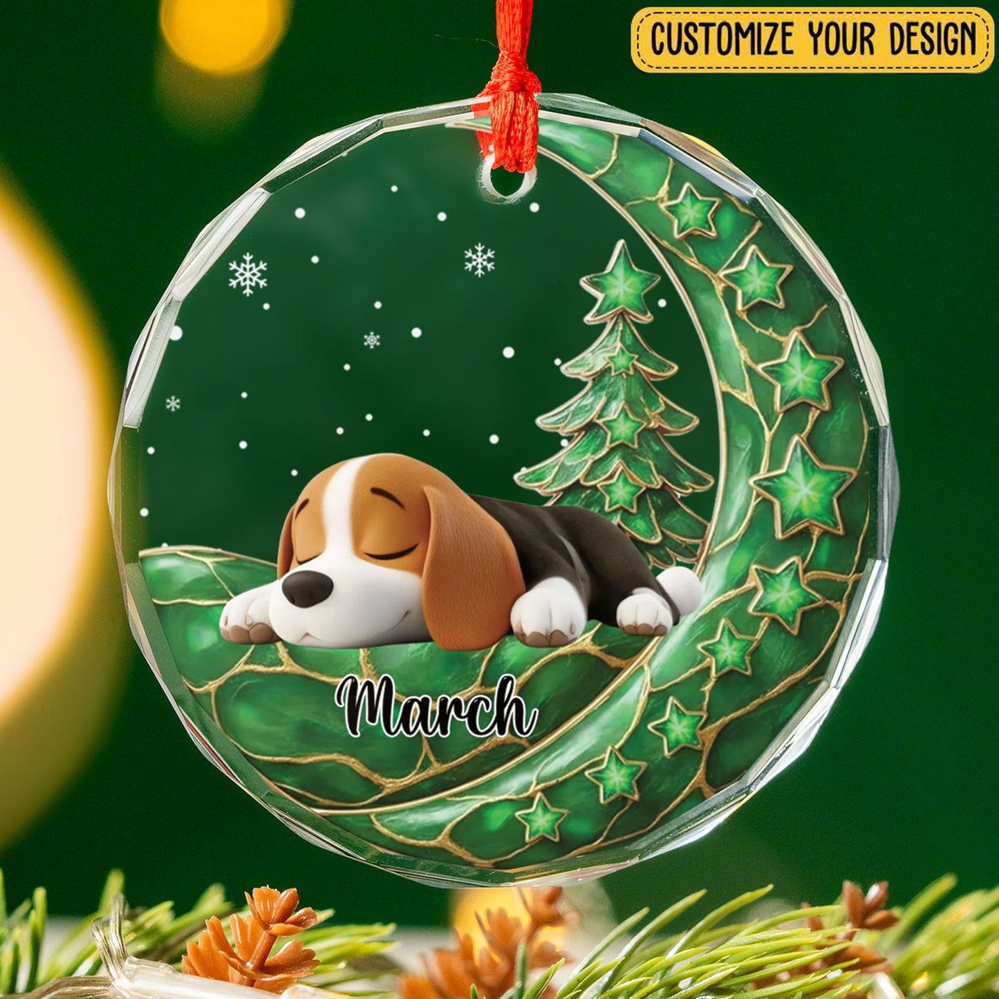 PSTG10 Always Beside You  - Personalized Glass Ornament