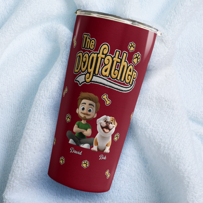 VPST34 The Dog Father Embroidery Effect - Personalized Custom Tumbler