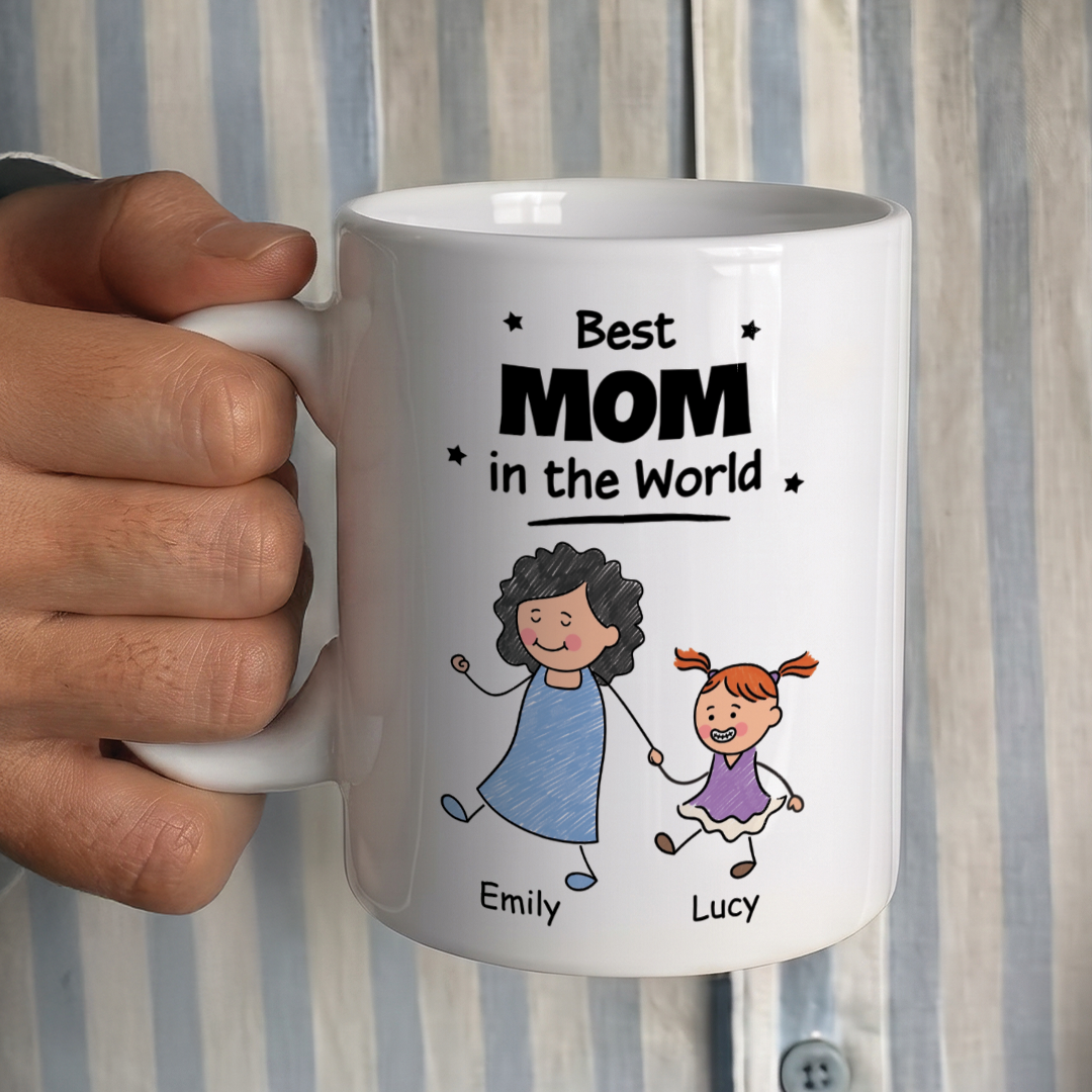 MPST04 Best Dad In The World - Personalized White Mug Accent Mug